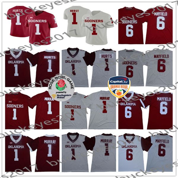 ncaa oklahoma sooners #1 jalen hurts jersey 6 baker mayfield kyler murray boomer sooner 47 straight limited red white football jerrsey, Black
ncaa oklahoma sooners #1 jalen hurts jersey 6 baker mayfield kyler murray boomer sooner 47 straight limited red white football jerrsey, Black