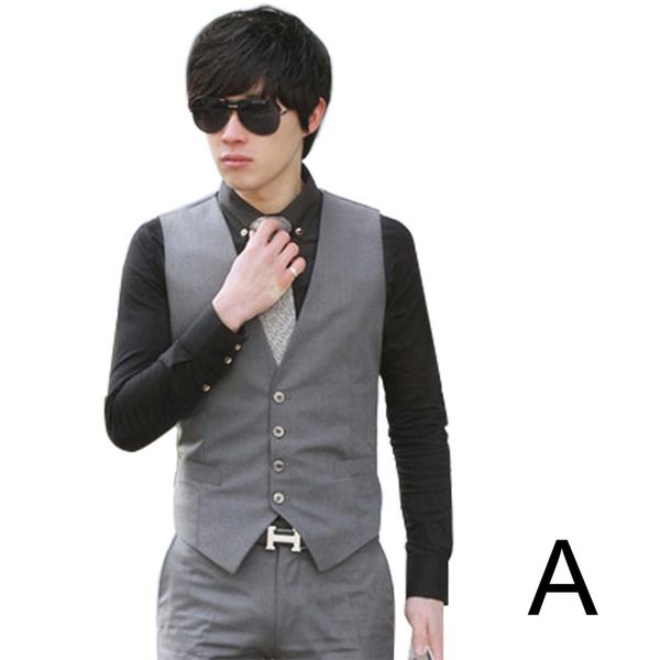 newly men solid color waistcoat slim fit single-breasted business casual vest for spring fdm, Black;white
newly men solid color waistcoat slim fit single-breasted business casual vest for spring fdm, Black;white