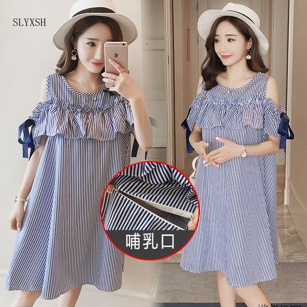 summer maternity breastfeeding dresses bow sleeve dress clothes for pregnant women striped pregnancy breastfeeding clothing, White
summer maternity breastfeeding dresses bow sleeve dress clothes for pregnant women striped pregnancy breastfeeding clothing, White