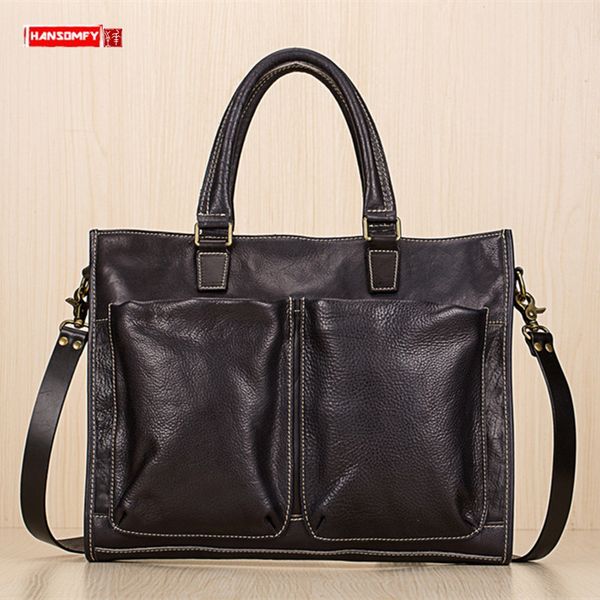 genuine leather men's handbag portable briefcase men business lapshoulder messenger bag first layer leather men's travel bag
genuine leather men's handbag portable briefcase men business lapshoulder messenger bag first layer leather men's travel bag