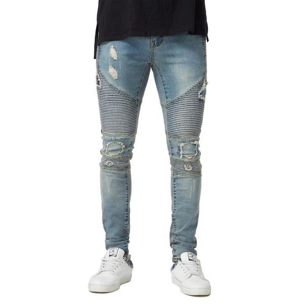 ripped jeans slim fit biker pencil pants spring autumn fashion trousers mens draped designer, Blue
ripped jeans slim fit biker pencil pants spring autumn fashion trousers mens draped designer, Blue