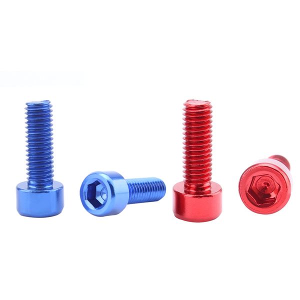 2 pair bike water bottle cage bolts m5 aluminium alloy hex socket tapping screws - blue & red
2 pair bike water bottle cage bolts m5 aluminium alloy hex socket tapping screws - blue & red