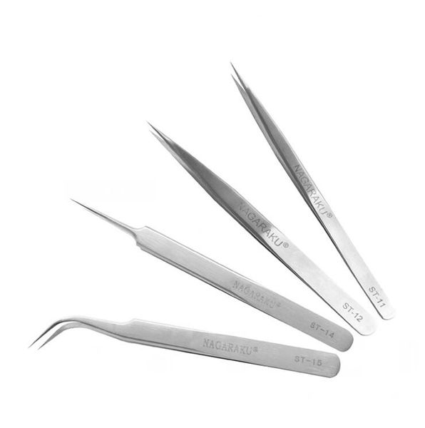

stainless steel tweezers false eyelash tweezers eyelash extension curler nipper hair removal clip clamp makeup tools gga2368