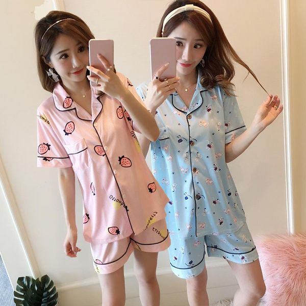 2019 summer cotton print shorts pajama sets for women short sleeve sleepwear pyjama loungewear homewear pijama mujer clothes, Blue;gray
2019 summer cotton print shorts pajama sets for women short sleeve sleepwear pyjama loungewear homewear pijama mujer clothes, Blue;gray