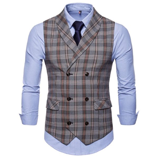 mens fashion vests casual slender checker lattice slim fit plaid vests coats thin business double breasted jackets, Black;white
mens fashion vests casual slender checker lattice slim fit plaid vests coats thin business double breasted jackets, Black;white