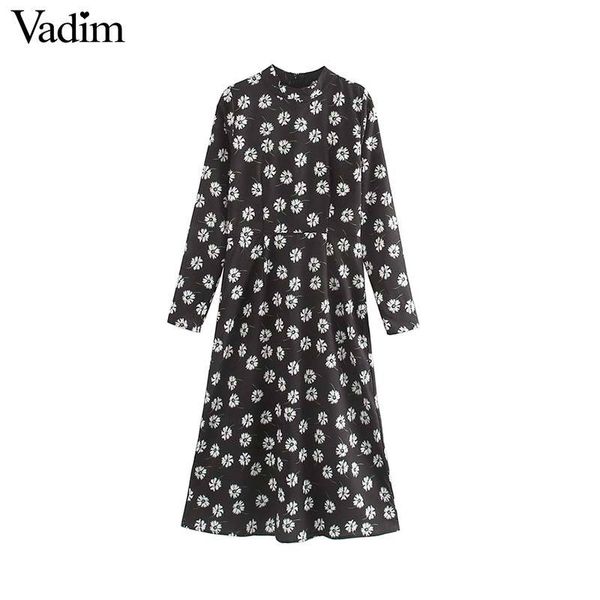 vadim women elegant floral print midi dress back zipper long sleeve o neck female casual chic dresses straight vestidos qd052, Black;pink
vadim women elegant floral print midi dress back zipper long sleeve o neck female casual chic dresses straight vestidos qd052, Black;pink