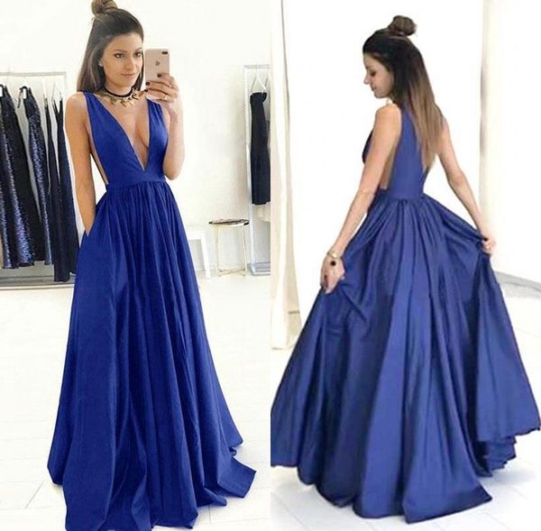 New Designer Royal Blue Deep V Neck Mermaid Prom Dresses 2019 Pleats Floor Length Backless Formal Evening Dress Custom Made
New Designer Royal Blue Deep V Neck Mermaid Prom Dresses 2019 Pleats Floor Length Backless Formal Evening Dress Custom Made