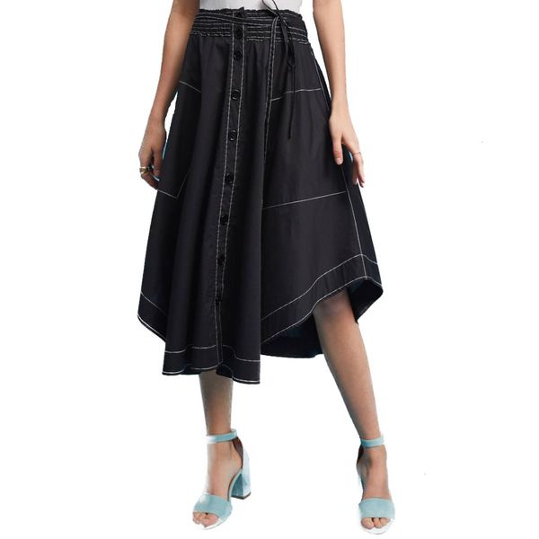 women skirts summer fashion solid black stitch pocket button tie waist skirts asymmetric style midi skirt
women skirts summer fashion solid black stitch pocket button tie waist skirts asymmetric style midi skirt