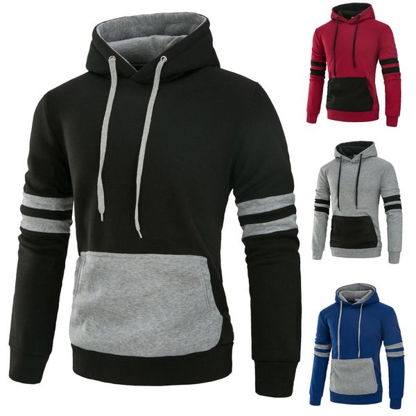 autumn warm mens fashion plain striped hoodie sweatshirt hooded pull over casual top, Black
autumn warm mens fashion plain striped hoodie sweatshirt hooded pull over casual top, Black