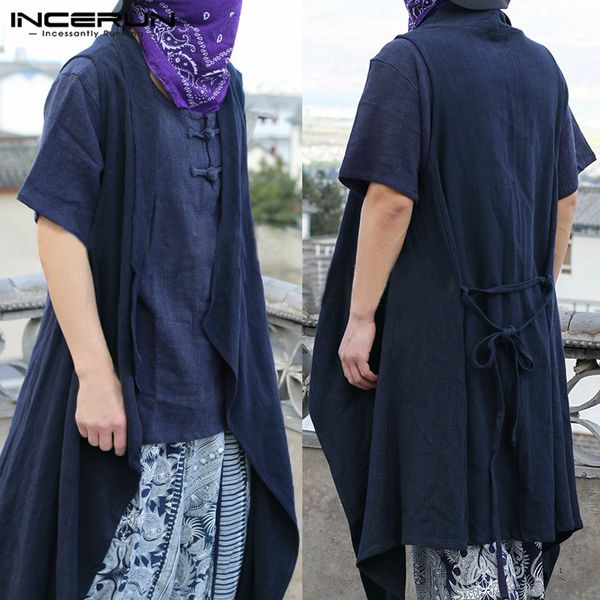 2019 brand trench men's cardigan sleeveless summer autumn coat jackets outwear vest cloak irregular loose long cardigan hombre, Tan;black
2019 brand trench men's cardigan sleeveless summer autumn coat jackets outwear vest cloak irregular loose long cardigan hombre, Tan;black