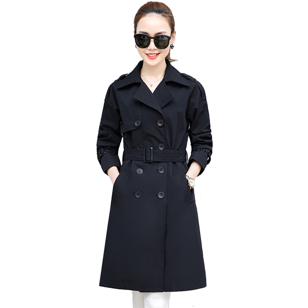 boutique plus size women's spring windbreaker medium long section autumn new fashion korean double-breasted jacket overcoat, Tan;black
boutique plus size women's spring windbreaker medium long section autumn new fashion korean double-breasted jacket overcoat, Tan;black