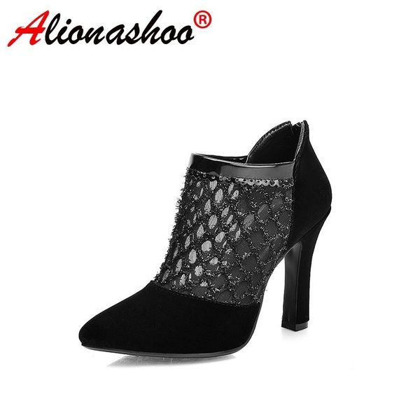 women summer boots sandals high heels ankle boots summer pointed toe thick high heels bota feminina women pumps large sizes, Black
women summer boots sandals high heels ankle boots summer pointed toe thick high heels bota feminina women pumps large sizes, Black