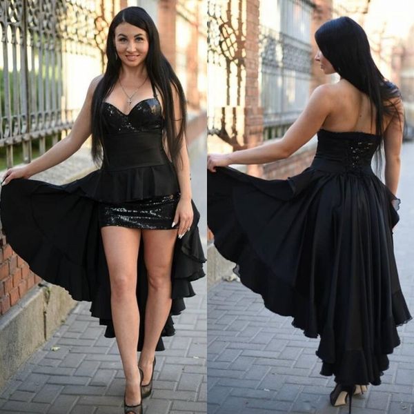 chic sequined a line chiffon cocktail dresses halter neck backless lace-up back high low black homecoming dresses
chic sequined a line chiffon cocktail dresses halter neck backless lace-up back high low black homecoming dresses
