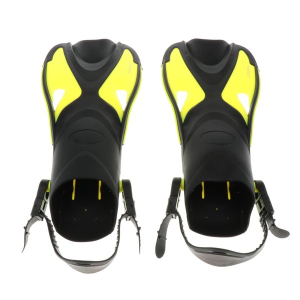 1 pair swim fins open heel adjustable flippers for diving and snorkeling swimming water sports - perfect for traveling - select sizes
1 pair swim fins open heel adjustable flippers for diving and snorkeling swimming water sports - perfect for traveling - select sizes