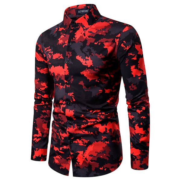 men shirt red printed shirts ethnic style streetwear printing slim long sleeves casual blouse camouflage chemise homme camisas, White;black 
men shirt red printed shirts ethnic style streetwear printing slim long sleeves casual blouse camouflage chemise homme camisas, White;black