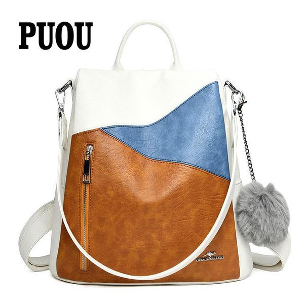 2020 new ladies backpack soft pu leather multifunctional bag designer ladies stitching travel backpack large capacity school bag
2020 new ladies backpack soft pu leather multifunctional bag designer ladies stitching travel backpack large capacity school bag