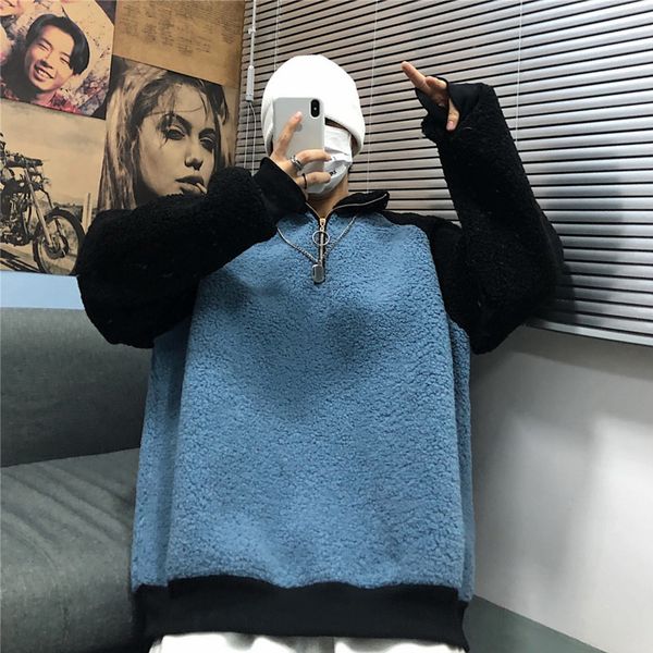 winter thick hhoodies men's warm fashion contrast color casual hooded sweatshirt man streetwear wild hip hop loose hoodie male, Black
winter thick hhoodies men's warm fashion contrast color casual hooded sweatshirt man streetwear wild hip hop loose hoodie male, Black
