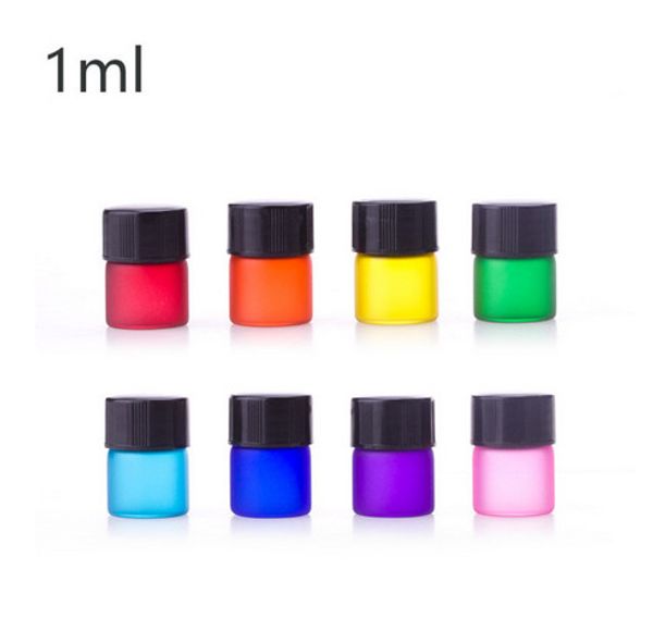 1ml mini colored perfume glass bottles with orifice reducer black cap small essential oils vial perfume display
1ml mini colored perfume glass bottles with orifice reducer black cap small essential oils vial perfume display