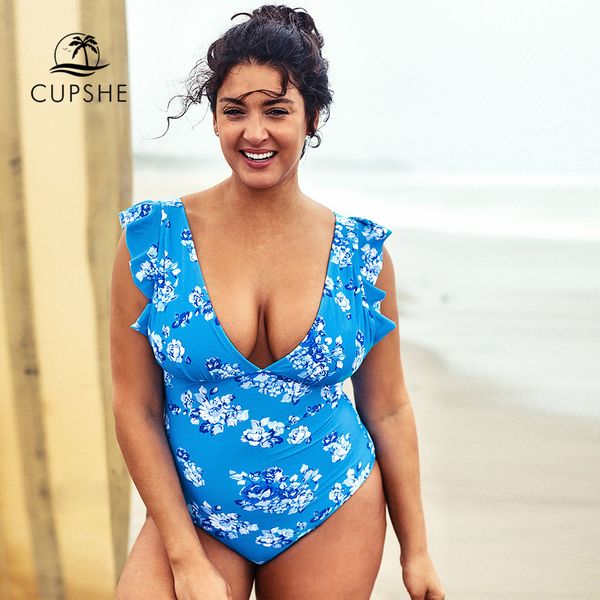 cupshe plus size blue ruffled one piece swimsuit deep v-neck women monokini bathing suits 2020 girl beach swimwear, White;black
cupshe plus size blue ruffled one piece swimsuit deep v-neck women monokini bathing suits 2020 girl beach swimwear, White;black