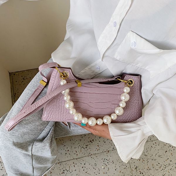 fashion baguettes women shoulder bags designer pearls handle handbags luxury alligator crossbody bag lady small purse female sac
fashion baguettes women shoulder bags designer pearls handle handbags luxury alligator crossbody bag lady small purse female sac