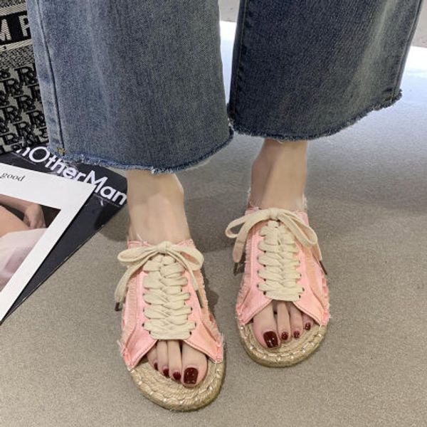 korean women's shoes dongdaemun spring 2020 new open-toe hair fringed tassels cross lace straw flat sandals and slippers, Black
korean women's shoes dongdaemun spring 2020 new open-toe hair fringed tassels cross lace straw flat sandals and slippers, Black