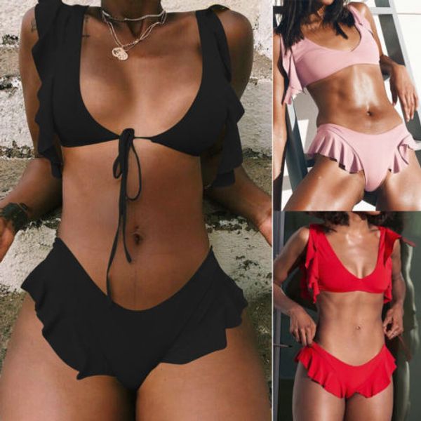 2pcs/set swimwear ruffles floral bikini set women tie knot swimsuit bathing suit two-piece suits, White;black
2pcs/set swimwear ruffles floral bikini set women tie knot swimsuit bathing suit two-piece suits, White;black