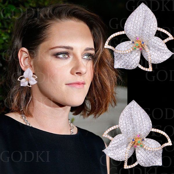 godki exclusive lucky flowers multicolor cubic zirconia pave women engagment night out party anniversary dress up earring, Silver
godki exclusive lucky flowers multicolor cubic zirconia pave women engagment night out party anniversary dress up earring, Silver