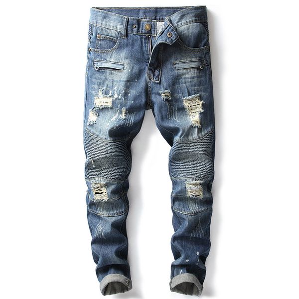 2019 new fashion men's jeans men's nostalgic motorcycle jeans small straight trousers more size 28- 38 40 42, Blue
2019 new fashion men's jeans men's nostalgic motorcycle jeans small straight trousers more size 28- 38 40 42, Blue