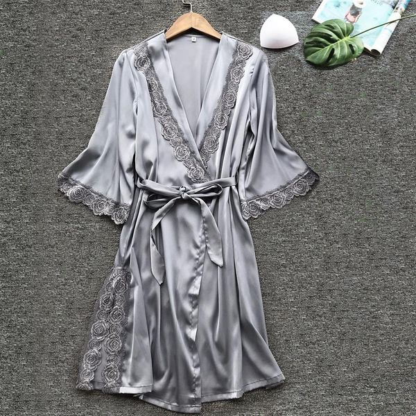 2019 new silk soft kimono robe bathrobe women silk bridesmaid robes navy blue robes satin robe ladies dressing gowns, Black;red
2019 new silk soft kimono robe bathrobe women silk bridesmaid robes navy blue robes satin robe ladies dressing gowns, Black;red