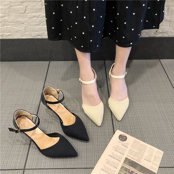 ankle strap loafers ladies pointy stilettos thin heel pumps stretch knitted stripes hollow out dress shoes woman, Black
ankle strap loafers ladies pointy stilettos thin heel pumps stretch knitted stripes hollow out dress shoes woman, Black