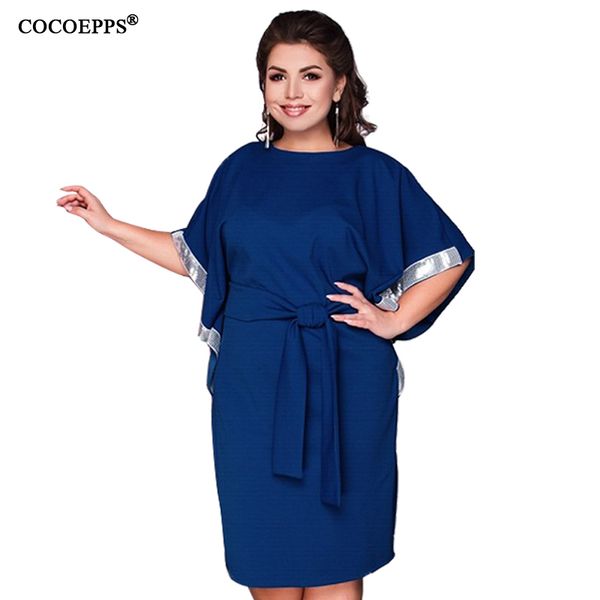 party dresses cocoepps plus size women's casual batwing sleeve belt elegant loose large solid dress lace ladies clothing, White;black
party dresses cocoepps plus size women's casual batwing sleeve belt elegant loose large solid dress lace ladies clothing, White;black