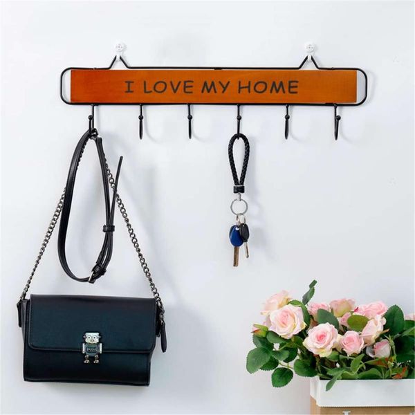 6hooks wood hook rack solid wrought iron coat hook kitchen wall decoration bathroom organizer tools clothes storage household
6hooks wood hook rack solid wrought iron coat hook kitchen wall decoration bathroom organizer tools clothes storage household