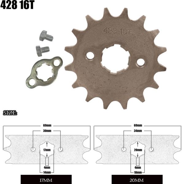 428 16t tooth 17mm 20mm front engine sprocket atv bike 50cc 70cc 90cc 110cc 125cc 150cc 
428 16t tooth 17mm 20mm front engine sprocket atv bike 50cc 70cc 90cc 110cc 125cc 150cc