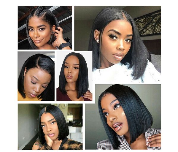 bob short wig human hair lace front wig pre plucked remy brazilian natural black, Black;brown
bob short wig human hair lace front wig pre plucked remy brazilian natural black, Black;brown