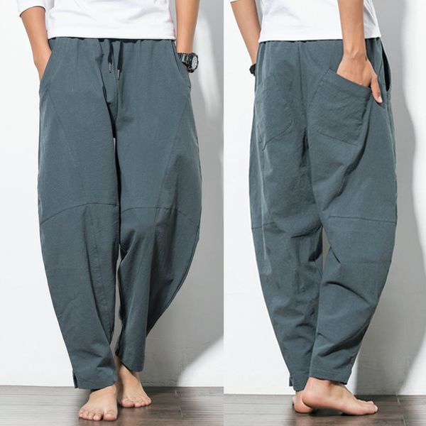 comfortable loose harem trousers baggy wide pants men cotton fitness joggers workouts elastic waist pantalones men's pants, Black
comfortable loose harem trousers baggy wide pants men cotton fitness joggers workouts elastic waist pantalones men's pants, Black