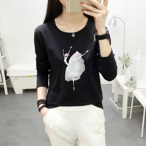 fashion tee shirt female ballet girl printed women long sleeve t shirt womens 2018 cotton t-shirt casual camisetas mujer, White
fashion tee shirt female ballet girl printed women long sleeve t shirt womens 2018 cotton t-shirt casual camisetas mujer, White