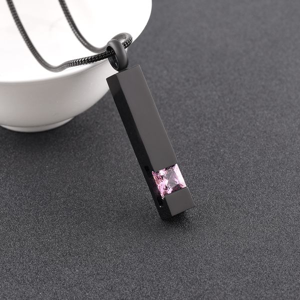 sb111 pink birthstone inlay bar cremation urn hold loved one's ashes, stainless steel cremation pendant necklace, Silver
sb111 pink birthstone inlay bar cremation urn hold loved one's ashes, stainless steel cremation pendant necklace, Silver