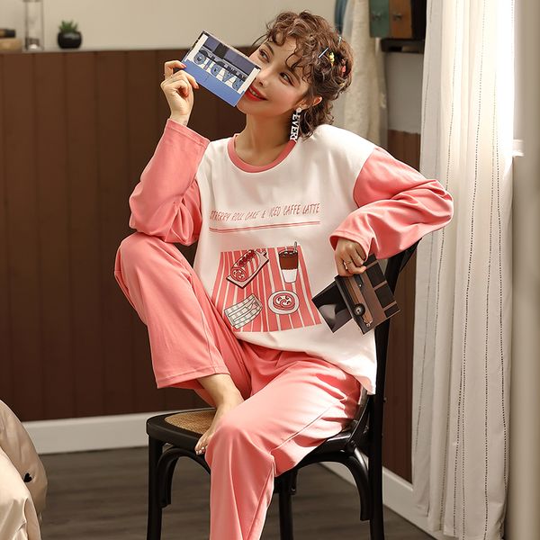 bzel pyjamas for women long sleeves+pans sleepwear cute nighty 2pcs/set cotton ladies pajama pijamas stylish home wear, Black;red
bzel pyjamas for women long sleeves+pans sleepwear cute nighty 2pcs/set cotton ladies pajama pijamas stylish home wear, Black;red