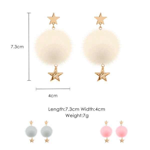 autumn and winter plush ball earrings simple ball temperament pendant earrings female, Silver
autumn and winter plush ball earrings simple ball temperament pendant earrings female, Silver