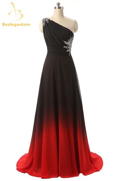 bealegantom one shoulder black red ombre prom dresses 2019 with chiffon plus size evening party gowns vestido longo qa1078, White;black
bealegantom one shoulder black red ombre prom dresses 2019 with chiffon plus size evening party gowns vestido longo qa1078, White;black