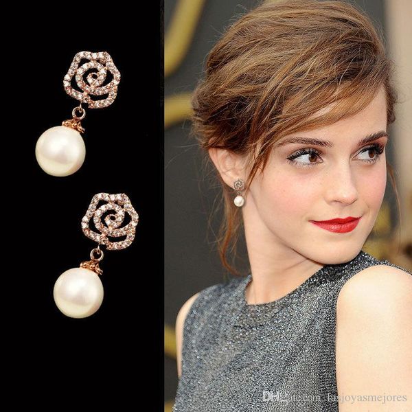 classic fashion designer diamond super glittering camellia elegent pearl pendant stud drop dangle earring for woman girls, Golden;silver
classic fashion designer diamond super glittering camellia elegent pearl pendant stud drop dangle earring for woman girls, Golden;silver
