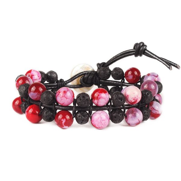 europe and america fashionable men and women bracelet natural ice blasting agate double deck woven bracelet, Black
europe and america fashionable men and women bracelet natural ice blasting agate double deck woven bracelet, Black