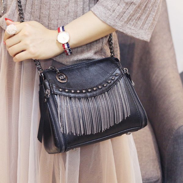 crossbody bag female 2019 new rivet shoulder fashion tassel wild chain bag texture soft leather
crossbody bag female 2019 new rivet shoulder fashion tassel wild chain bag texture soft leather