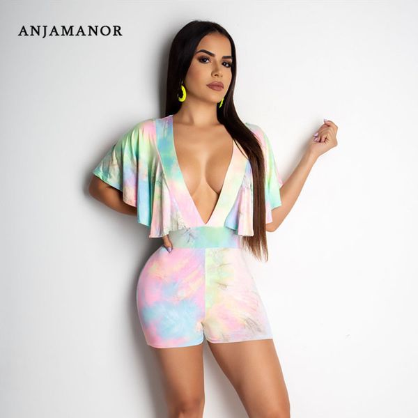 anjamanor tie dye bodycon jumpsuit women rompers shorts bat sleeve deep v neck playsuit one piece club outfits d91-ac99, Black;white
anjamanor tie dye bodycon jumpsuit women rompers shorts bat sleeve deep v neck playsuit one piece club outfits d91-ac99, Black;white