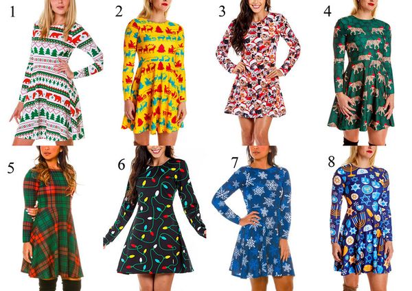 women christmas dress elk snowflake printed grid long sleeve autumn new xmas elegant dress for woman, White
women christmas dress elk snowflake printed grid long sleeve autumn new xmas elegant dress for woman, White