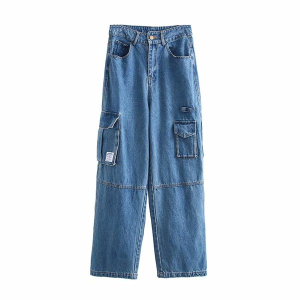 autumn new woman vintage streetwear denim jeans multi-pocket casual full length pants harajuku washed straight jeans, Blue
autumn new woman vintage streetwear denim jeans multi-pocket casual full length pants harajuku washed straight jeans, Blue