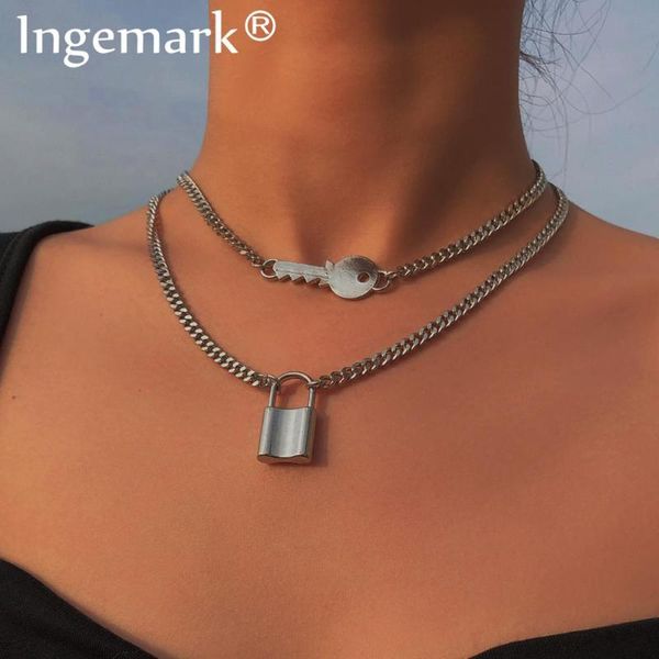vintage goth love lock pendant choker necklace women men steampunk multi layer padlock iron chain necklace couple jewelry gifts, Silver
vintage goth love lock pendant choker necklace women men steampunk multi layer padlock iron chain necklace couple jewelry gifts, Silver