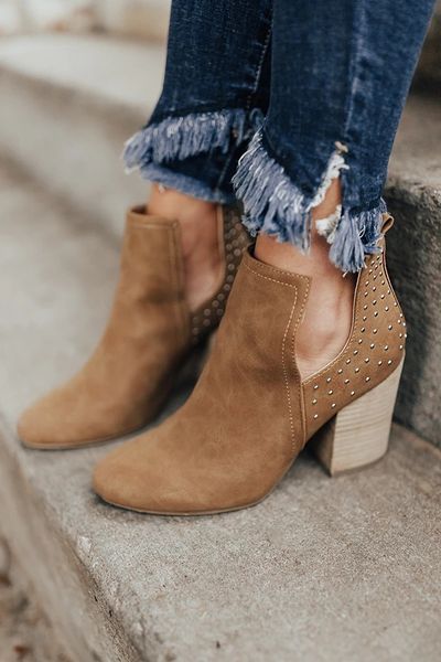 monerffi high heel slip-on boots rivet shoes woman botas mujer ankle heels heel short boots solid color women casual, Black
monerffi high heel slip-on boots rivet shoes woman botas mujer ankle heels heel short boots solid color women casual, Black