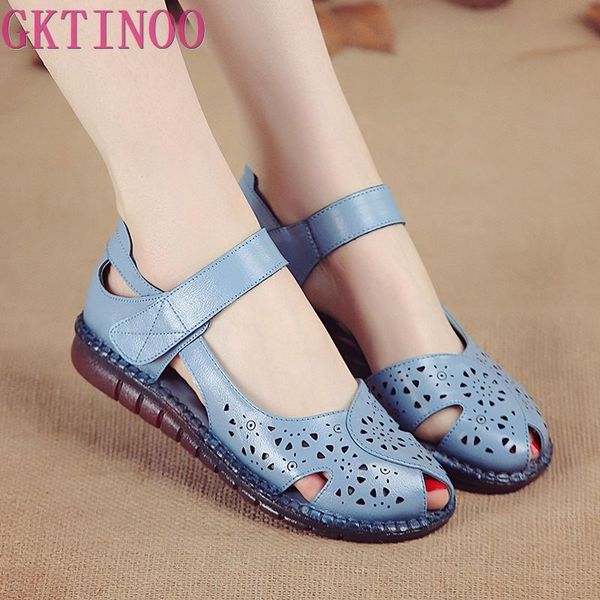gktinoo summer new handmade women's shoes national style genuine leather hollow women's sandals soft flat with sandals, Black
gktinoo summer new handmade women's shoes national style genuine leather hollow women's sandals soft flat with sandals, Black