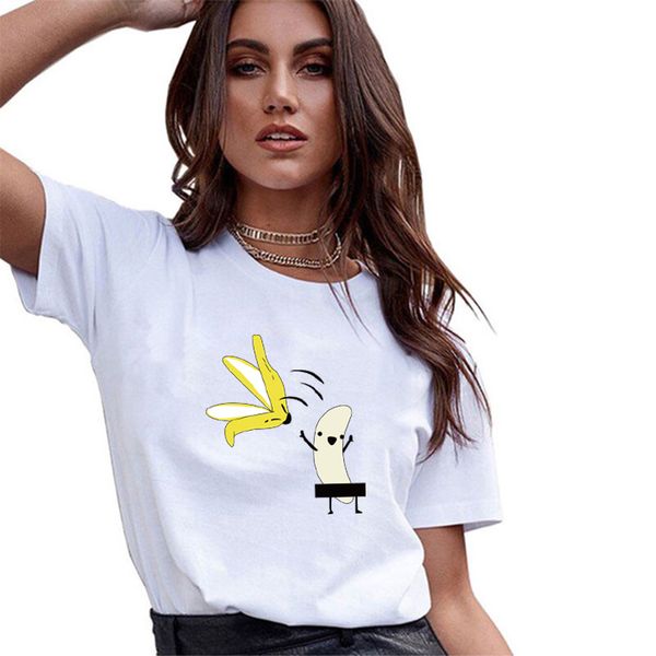 women casual graphic tees women polyester summer tees & harajuku banana with banana peel off fuuny kawaii tee shirts 2019, White 
women casual graphic tees women polyester summer tees & harajuku banana with banana peel off fuuny kawaii tee shirts 2019, White